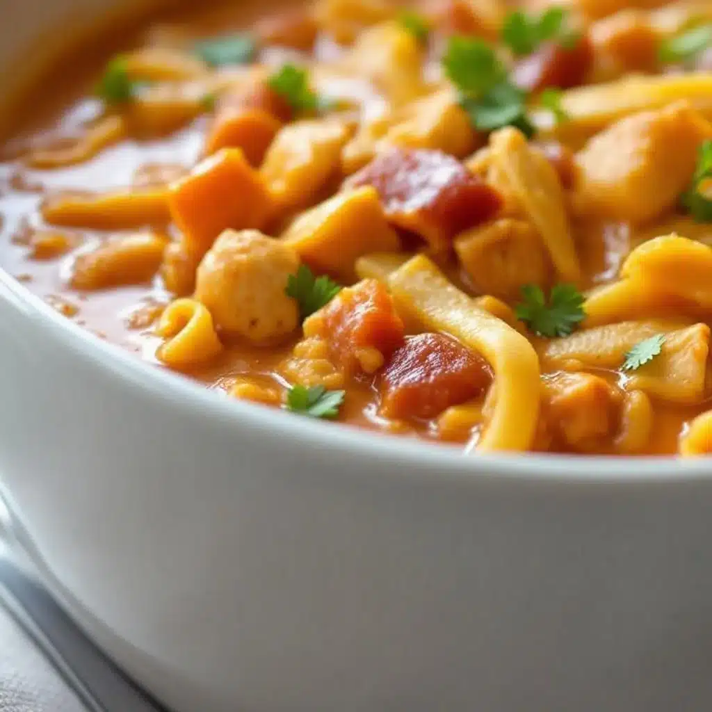 creamy crockpot chicken enchilada soup - featured image