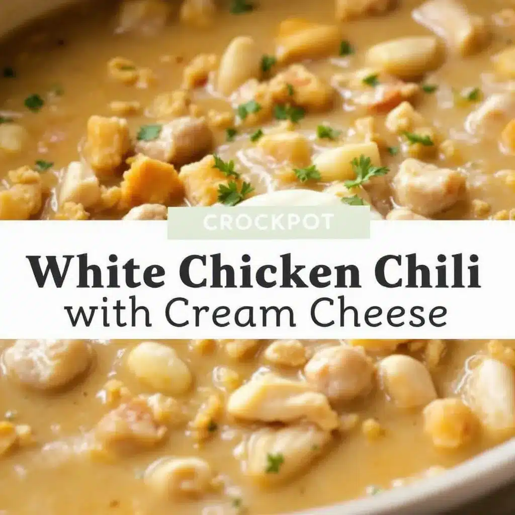 creamy crockpot white chicken chili with cream cheese preparation steps