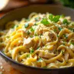 creamy garlic parmesan chicken pasta skillet - featured image