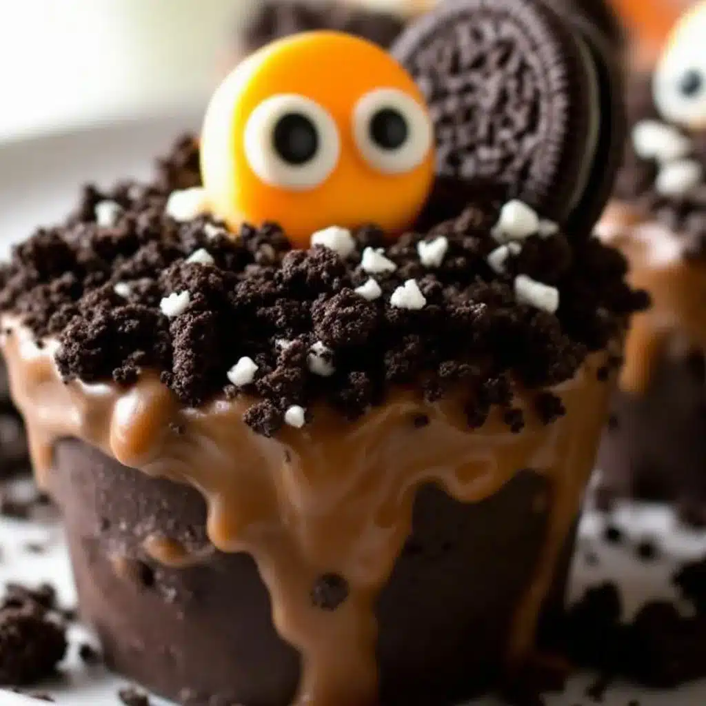 creamy graveyard dirt cups - featured image