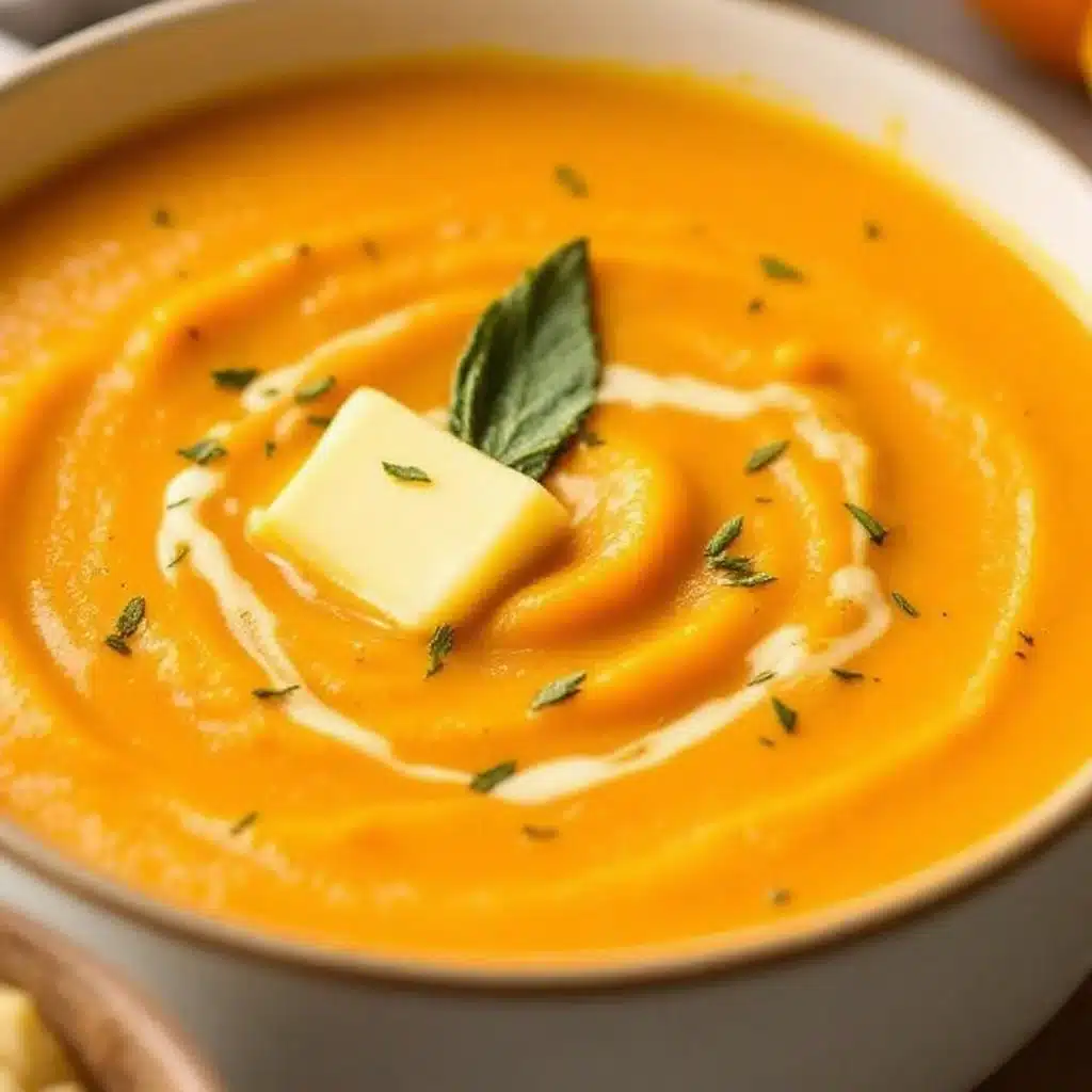 creamy one-pot butternut squash soup with sage - featured image