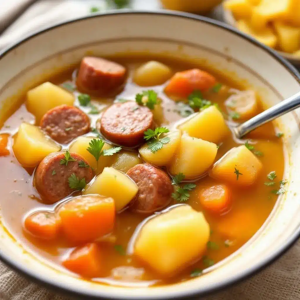 creamy one-pot sausage and potato soup preparation steps