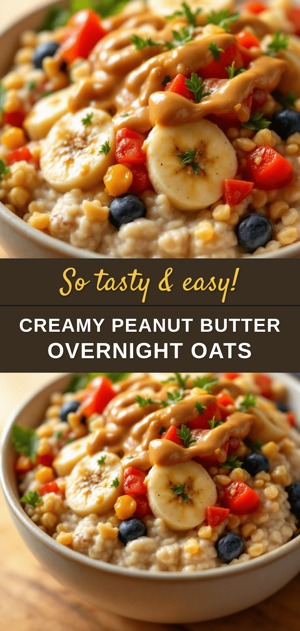 creamy peanut butter banana overnight oats recipe