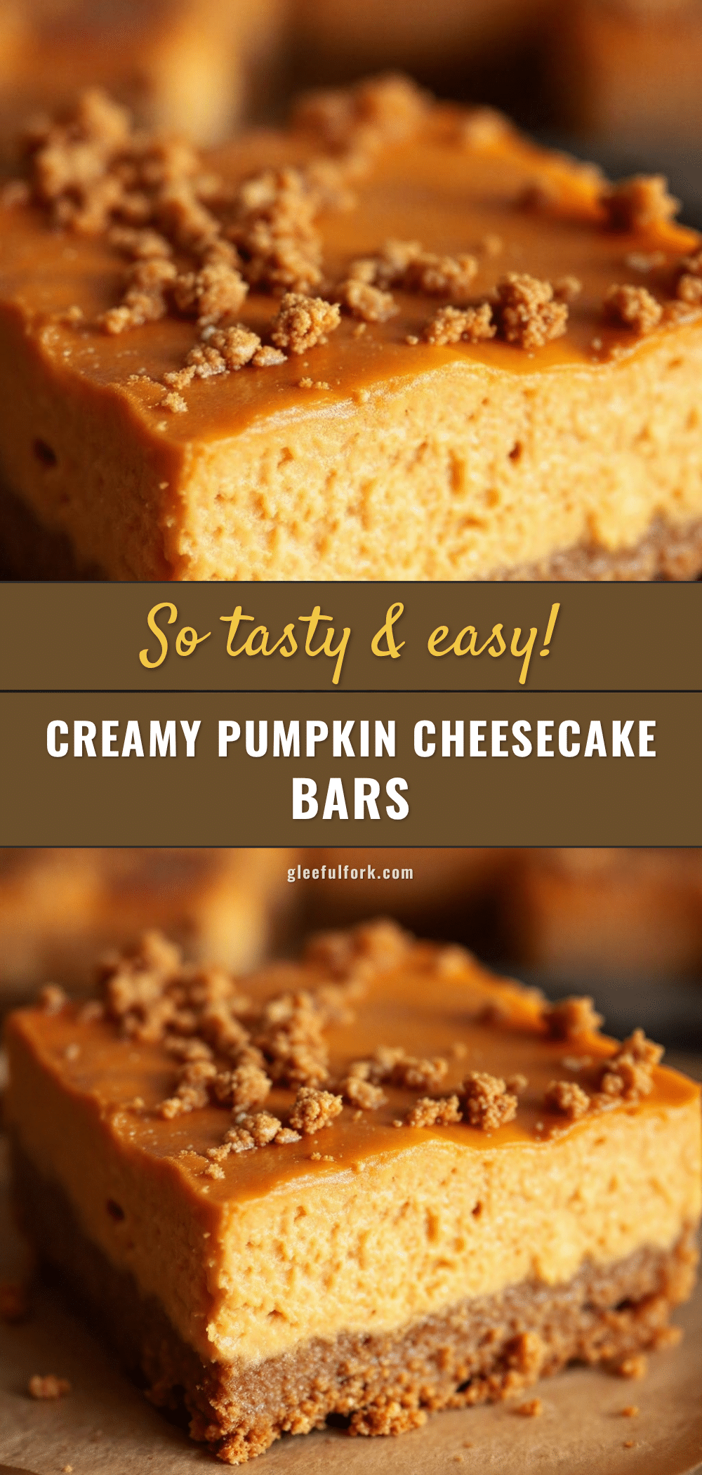 creamy pumpkin cheesecake bars recipe