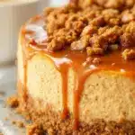 creamy salted caramel pumpkin cheesecake - featured image