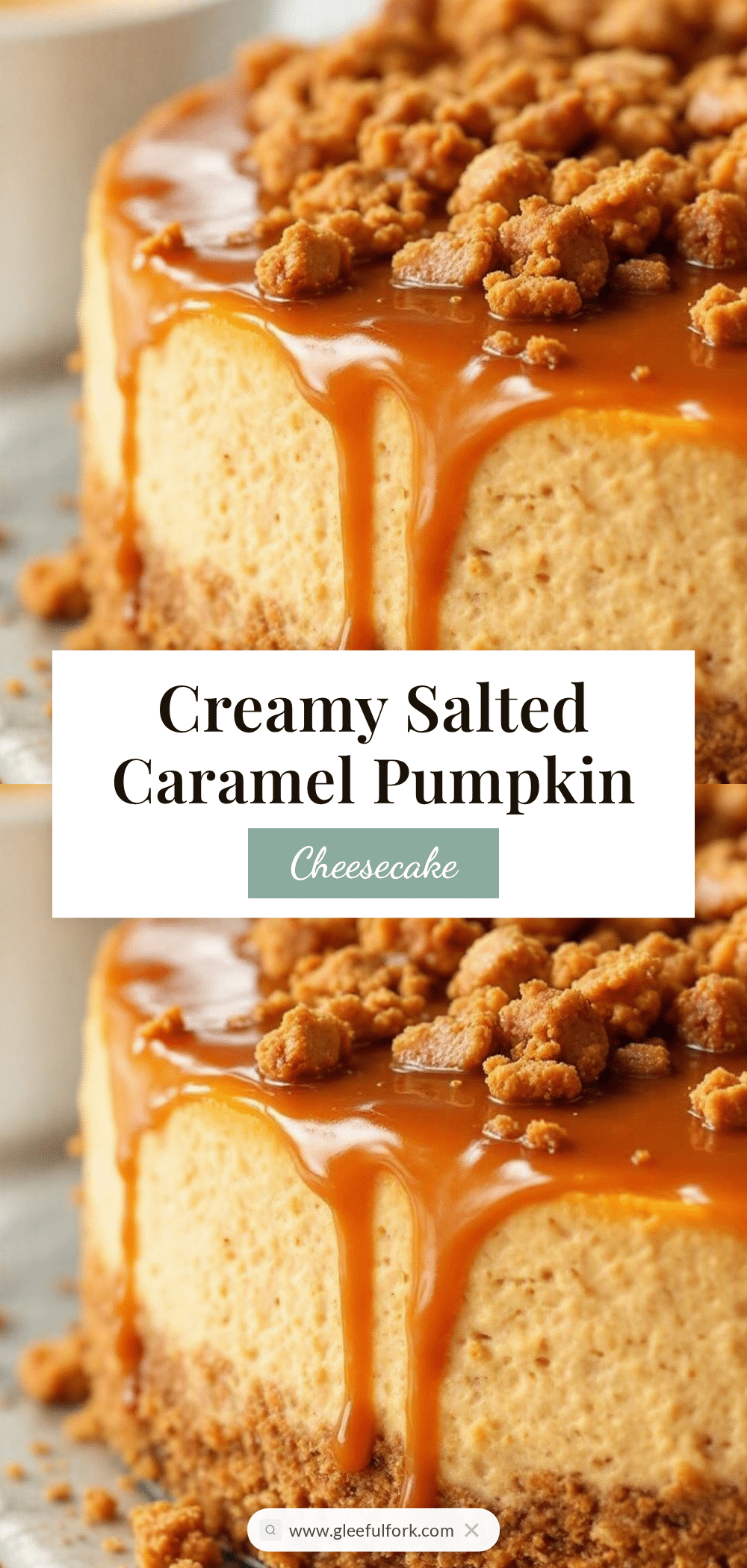 creamy salted caramel pumpkin cheesecake recipe