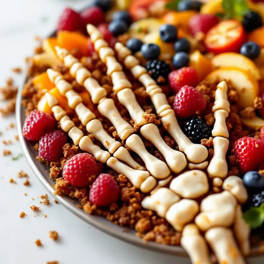 Creepy Halloween Fruit Platter Skeleton Hand preparation steps