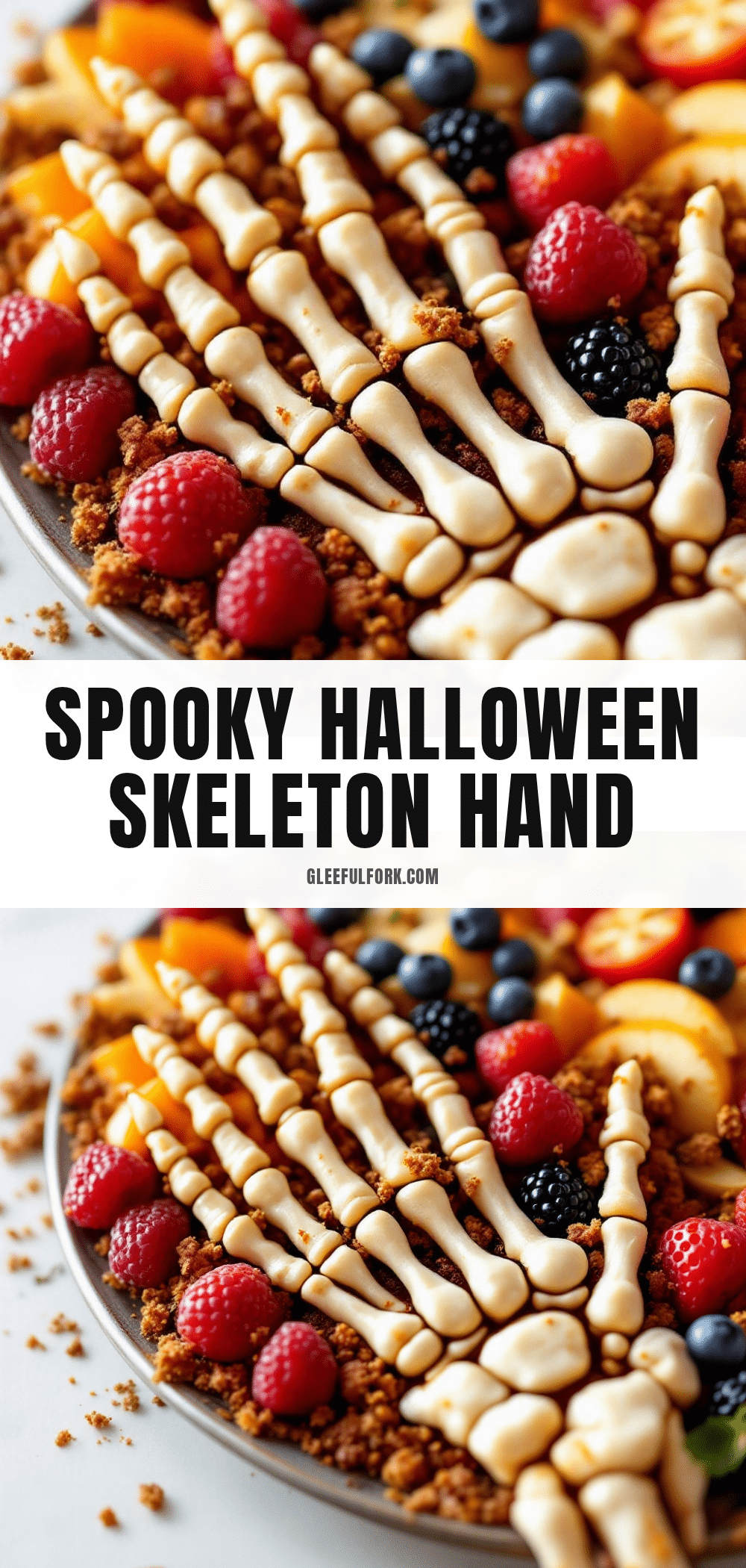 Creepy Halloween Fruit Platter Skeleton Hand recipe
