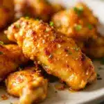 crispy air fryer garlic parmesan chicken wings - featured image