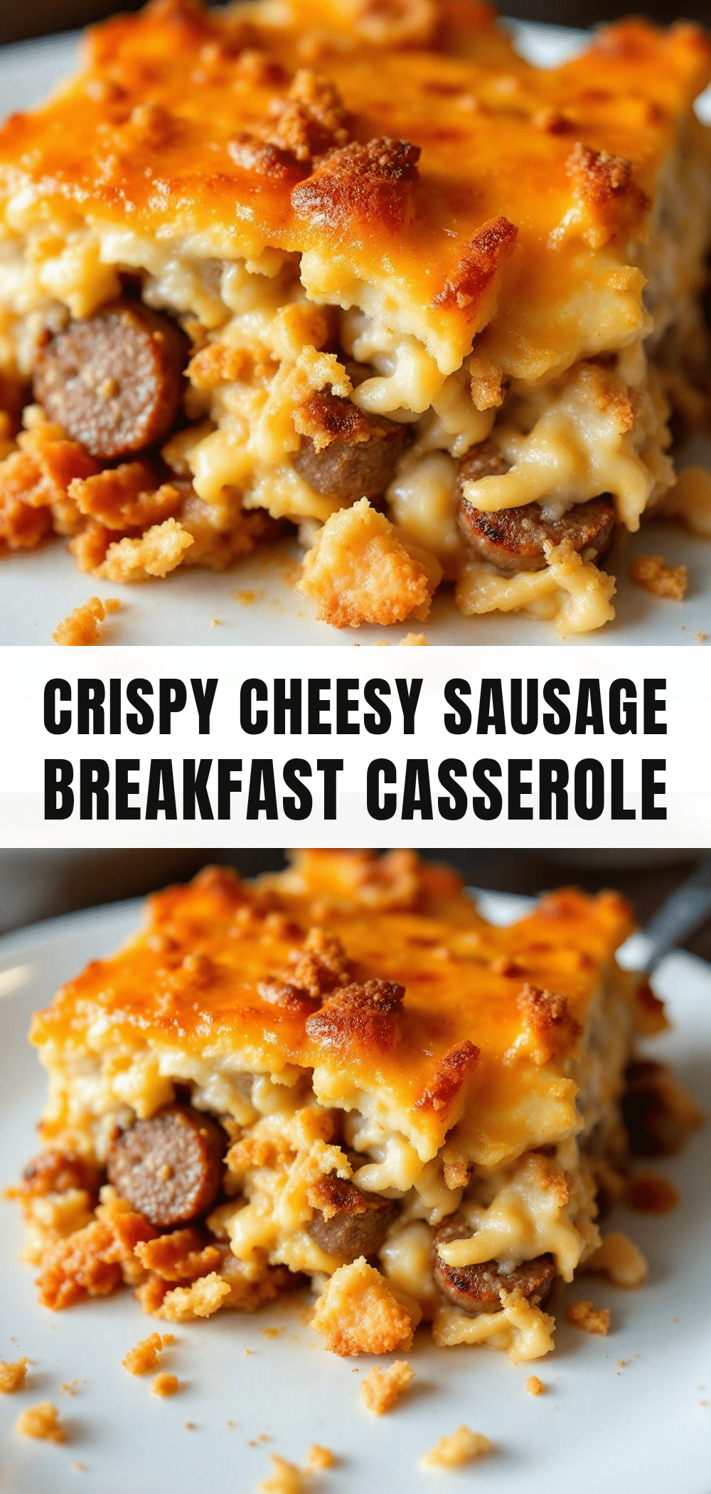 Crispy Cheesy Sausage Breakfast Casserole recipe