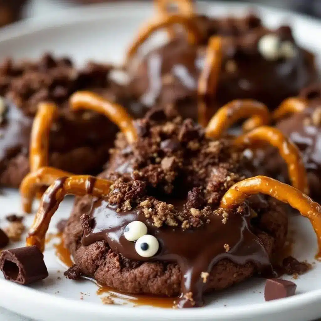 crispy chocolate spider cookies - featured image