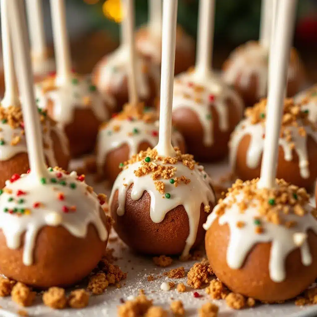 crispy iced gingerbread cake pops preparation steps