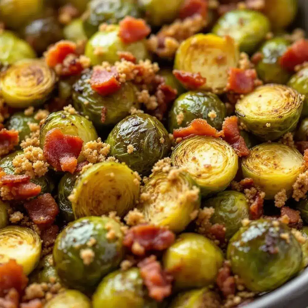 crispy maple bacon roasted brussels sprouts preparation steps