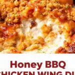 crispy oven-baked honey BBQ chicken wing dip - featured image