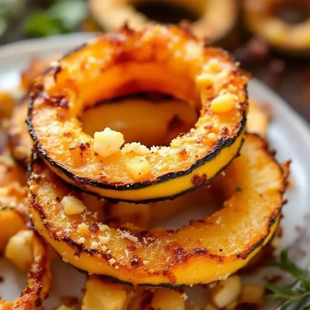 crispy parmesan roasted delicata squash rings preparation steps