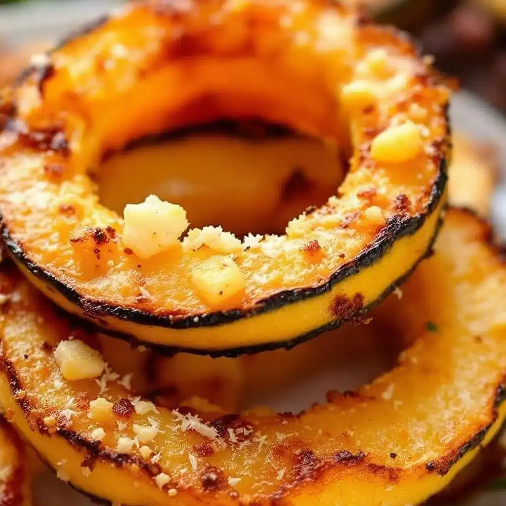 crispy parmesan roasted delicata squash rings - featured image