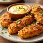 crispy pretzel-crusted chicken tenders with beer cheese dip - featured image