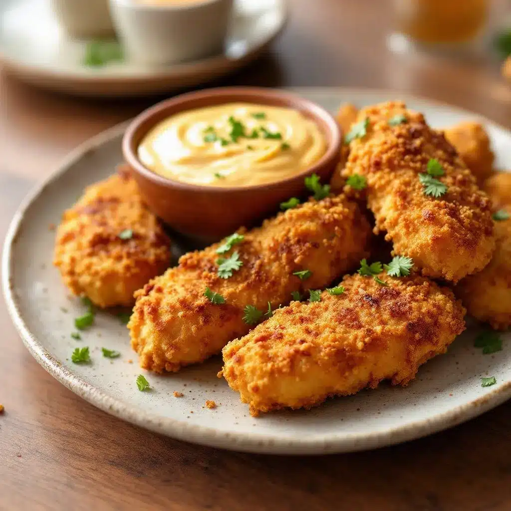 crispy pretzel-crusted chicken tenders with beer cheese dip preparation steps