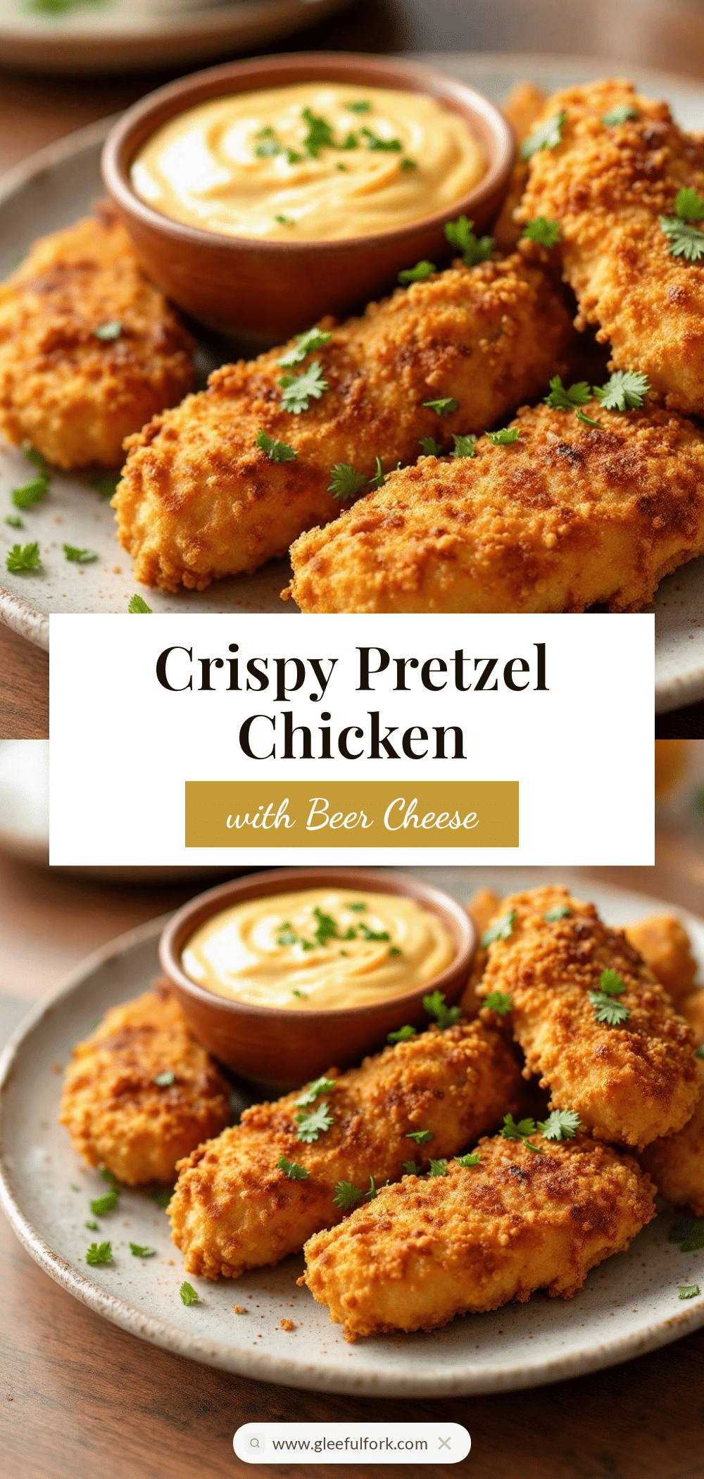crispy pretzel-crusted chicken tenders with beer cheese dip recipe