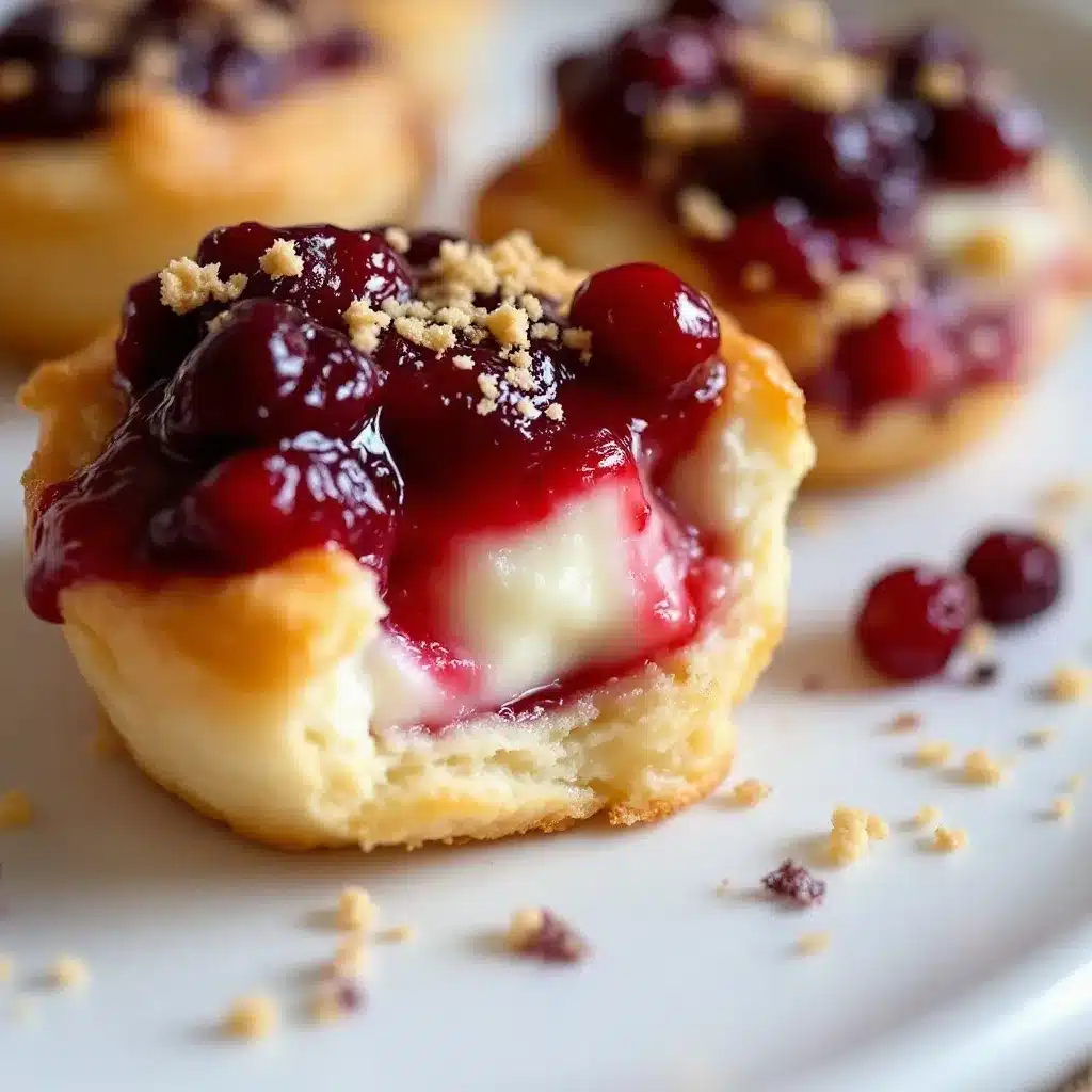 Crispy Puff Pastry Cranberry Brie Bites preparation steps