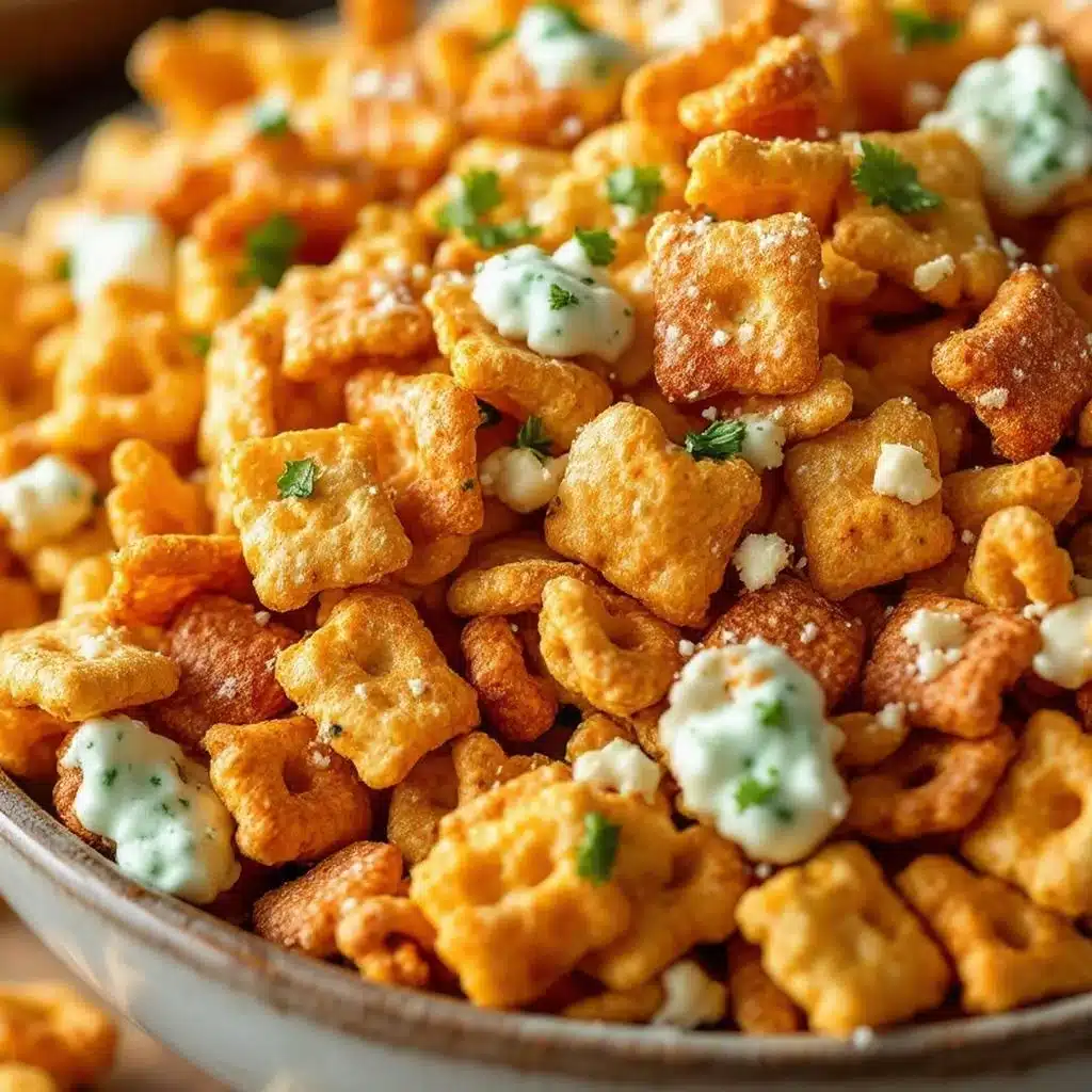 crispy ranch garlic chex mix - featured image