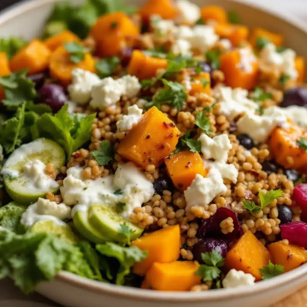 crispy roasted butternut squash salad preparation steps