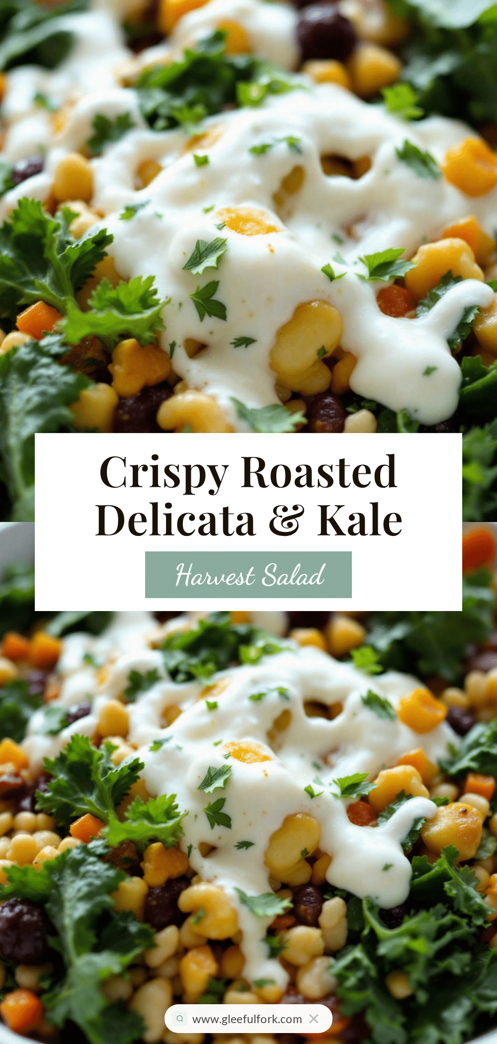 Crispy Roasted Delicata & Kale Harvest Salad recipe