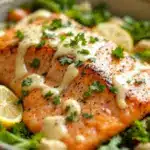 crispy sheet pan salmon - featured image