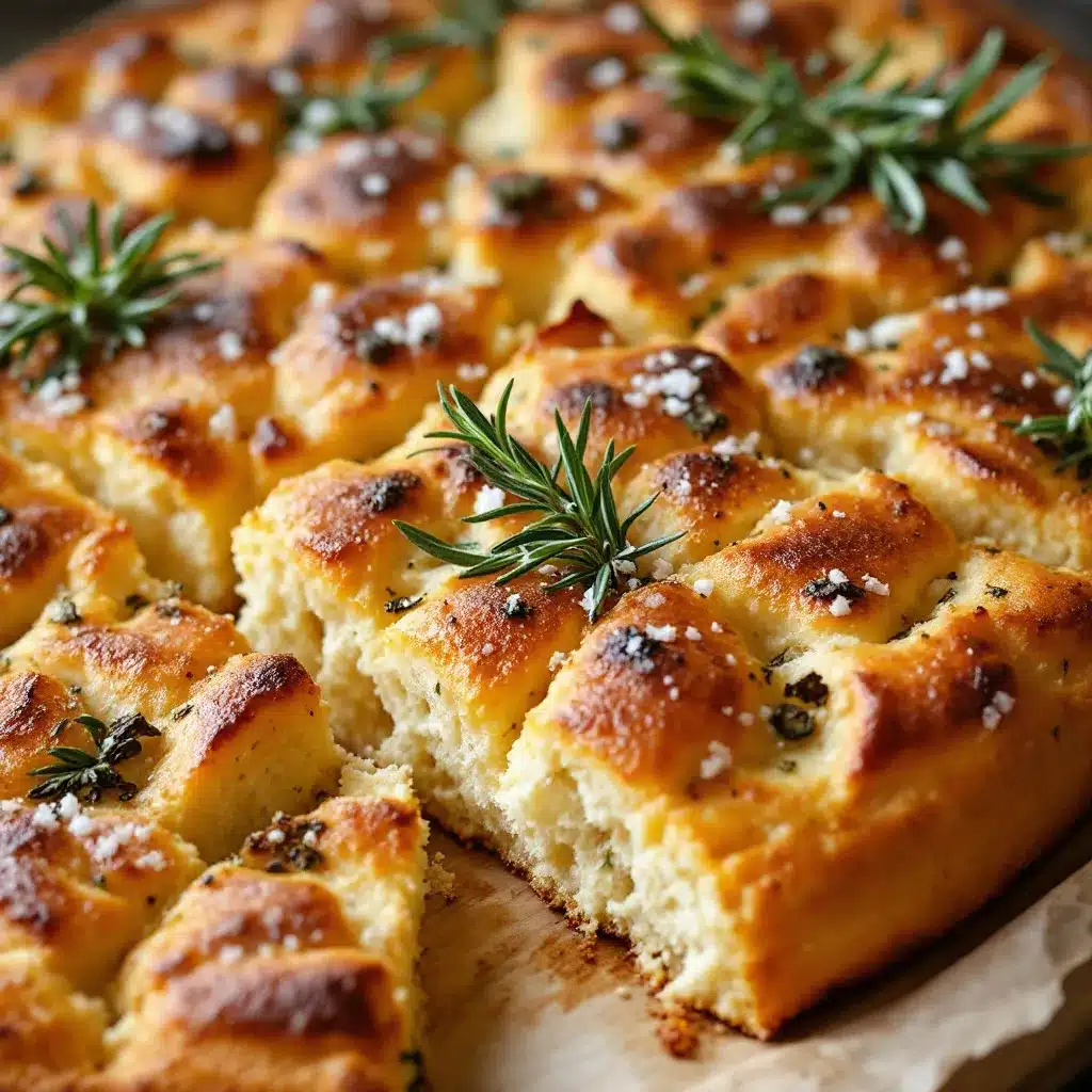 Crispy Sourdough Discard Focaccia with Rosemary preparation steps