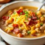 Crockpot Cheeseburger Soup - featured image