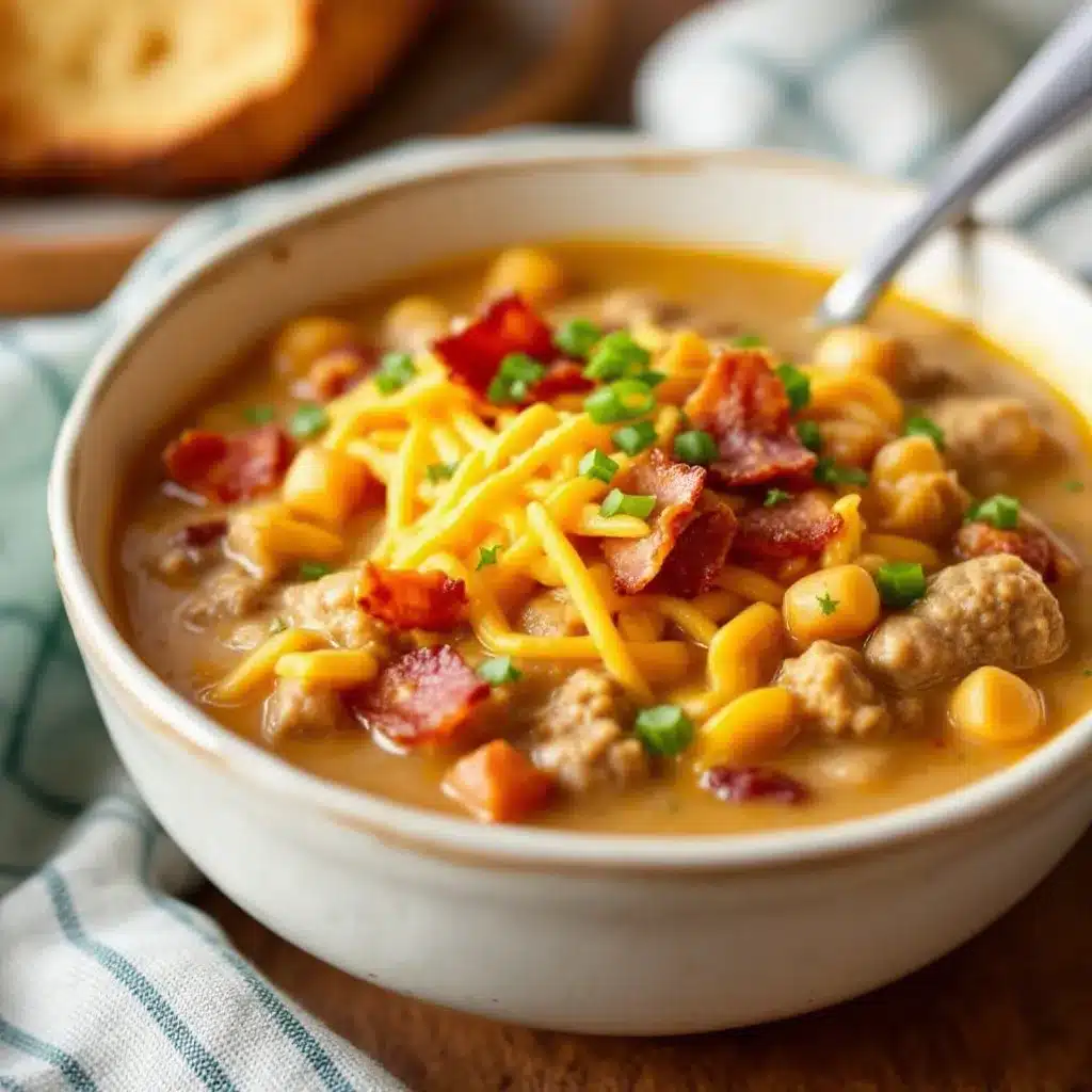 Crockpot Cheeseburger Soup preparation steps