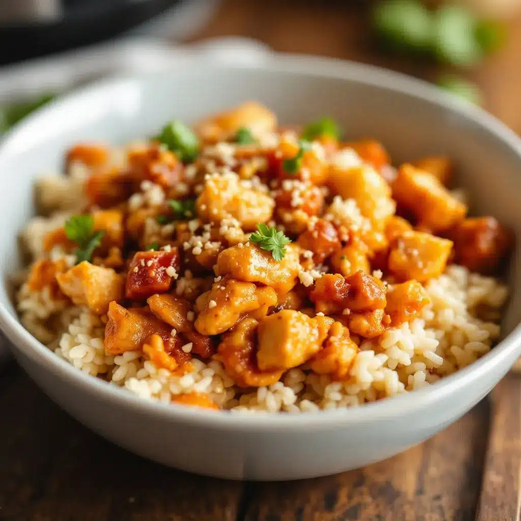 Crockpot Chicken and Rice Meal Prep preparation steps