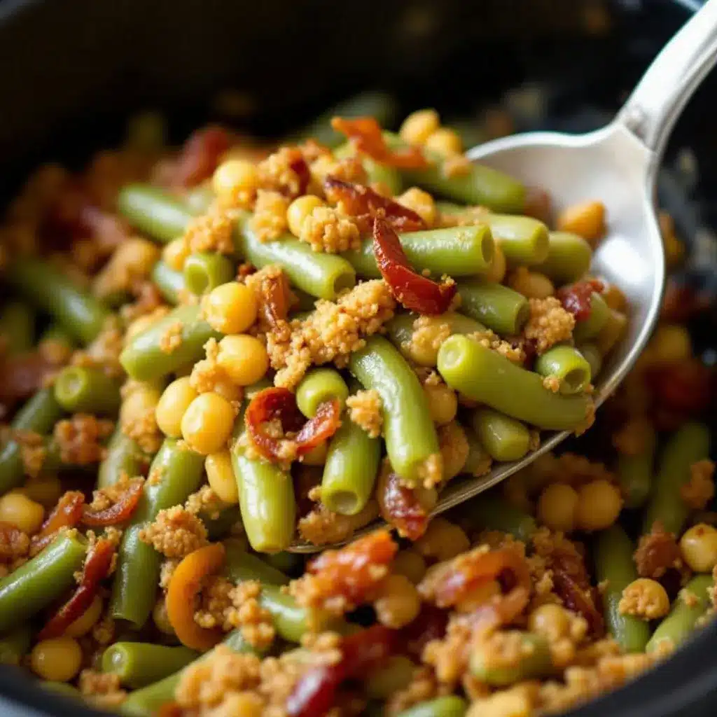 crockpot green bean casserole preparation steps