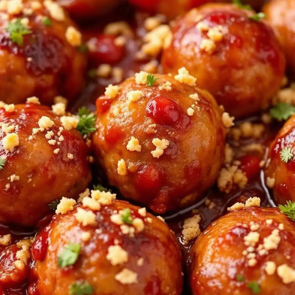 easy crockpot cranberry meatballs - featured image