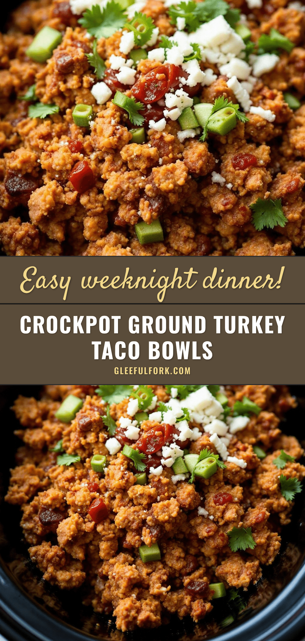 easy crockpot ground turkey taco bowls recipe