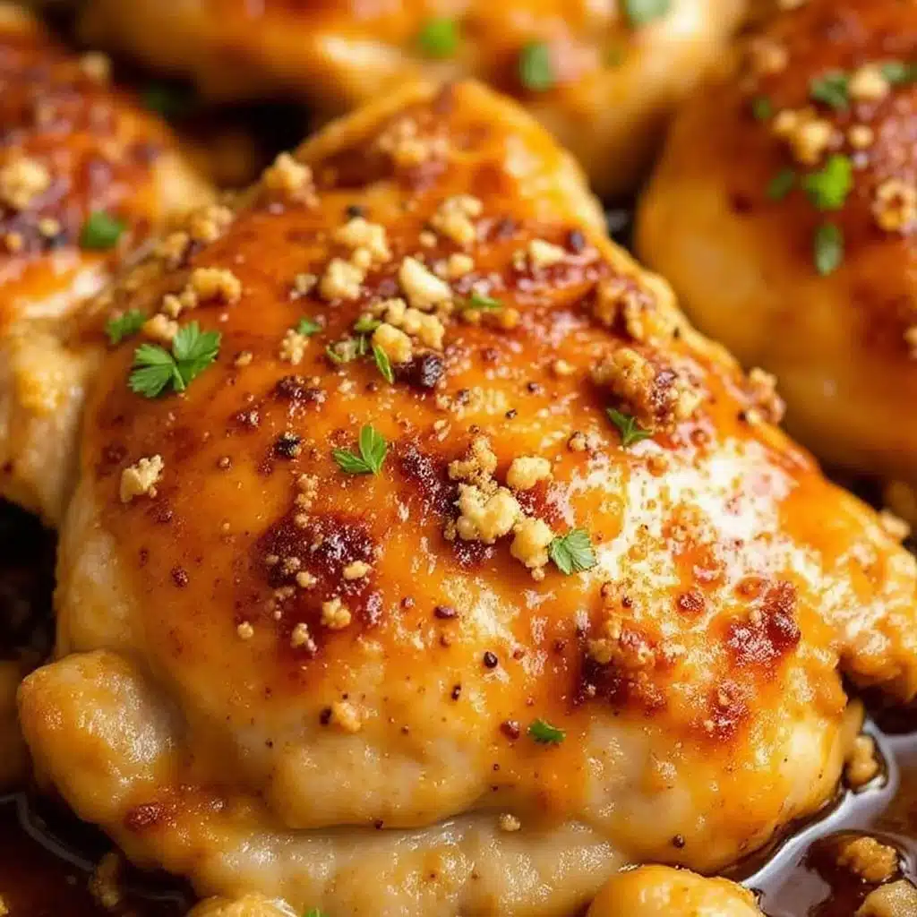 easy crockpot honey garlic chicken thighs - featured image