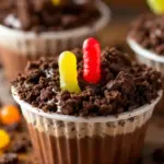 easy halloween dirt cups - featured image