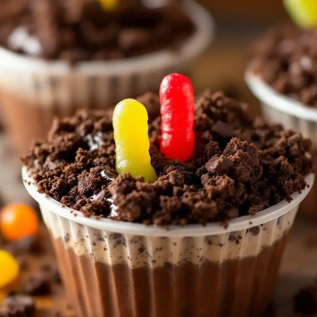 easy halloween dirt cups - featured image