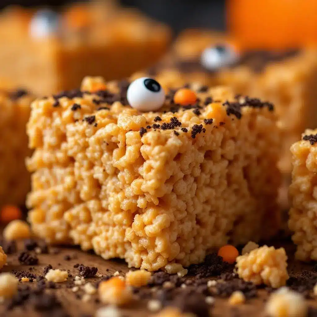 Easy Halloween Rice Krispie Treats With Candy Eyes - featured image