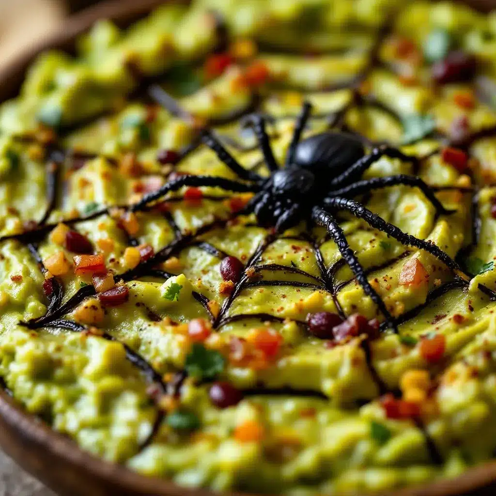 Easy Spider Web Guacamole preparation steps