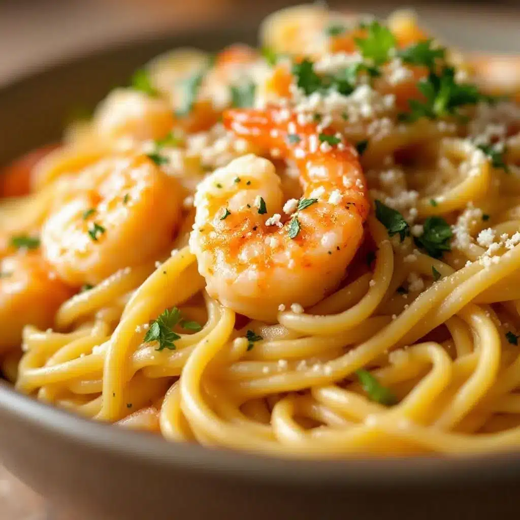 garlic butter shrimp pasta - featured image