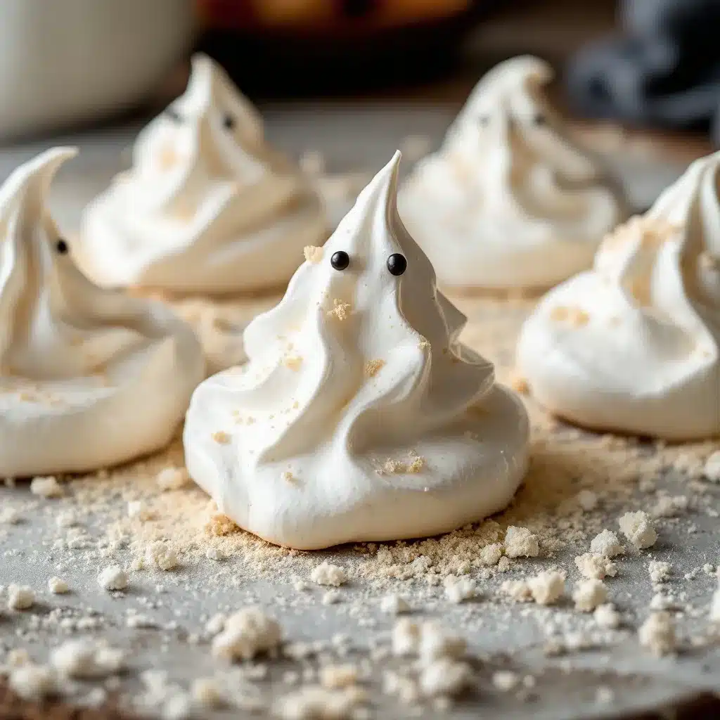 ghost-shaped meringue cookies preparation steps