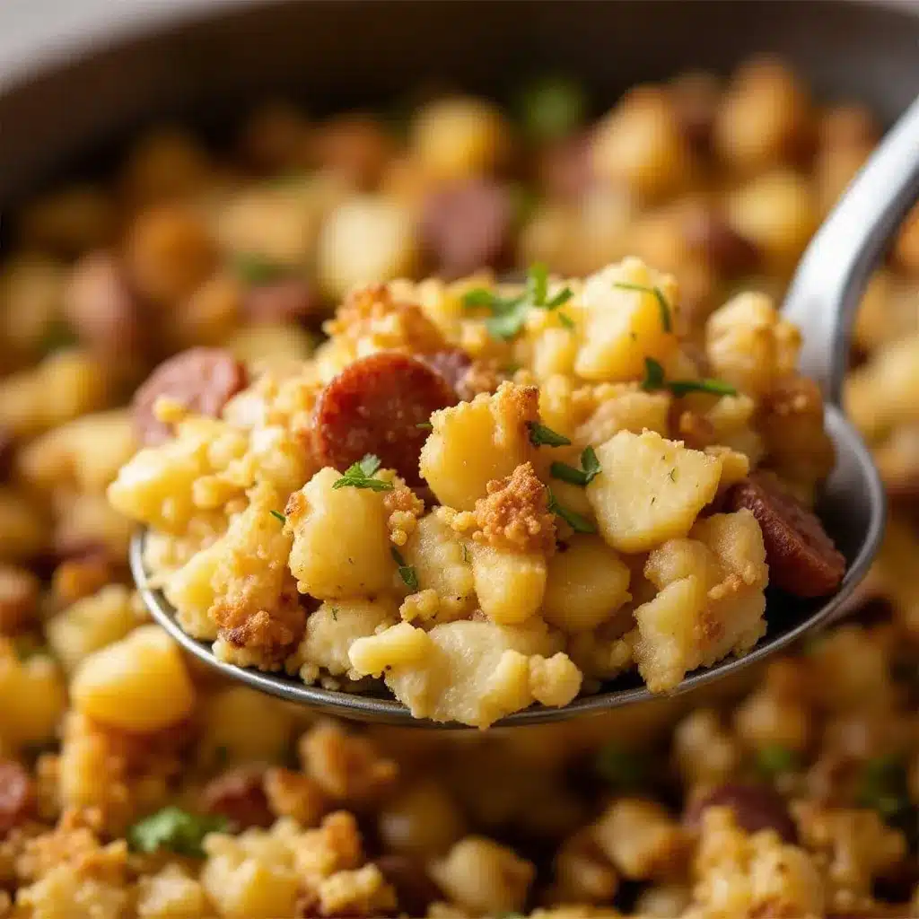 make-ahead sausage and herb thanksgiving stuffing preparation steps