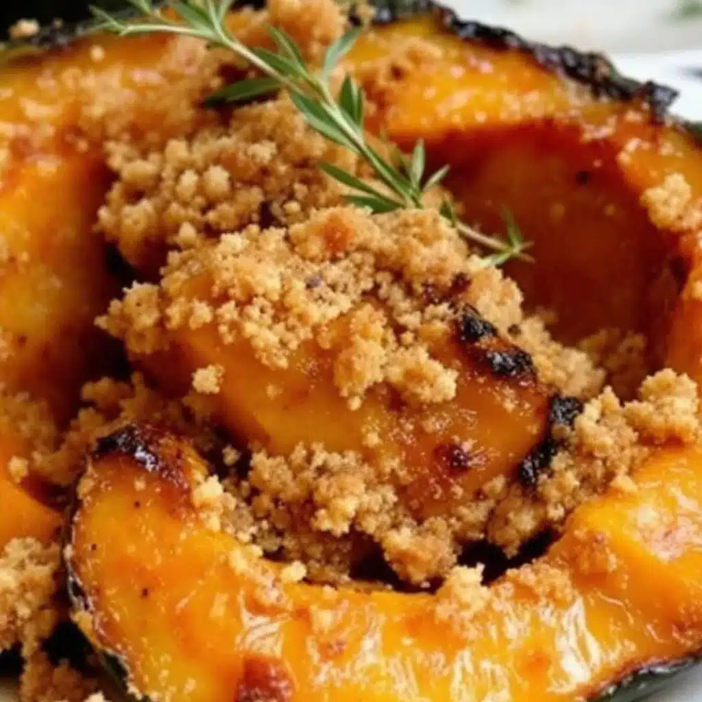 maple brown butter roasted acorn squash - featured image