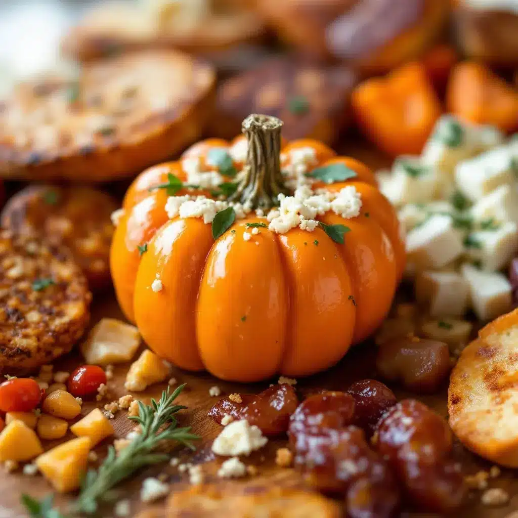 mini pumpkin charcuterie board for two preparation steps