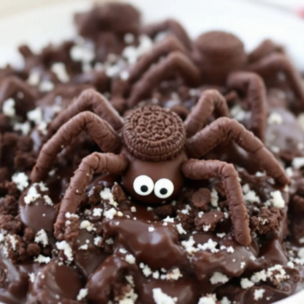 no-bake Oreo truffle spiders preparation steps