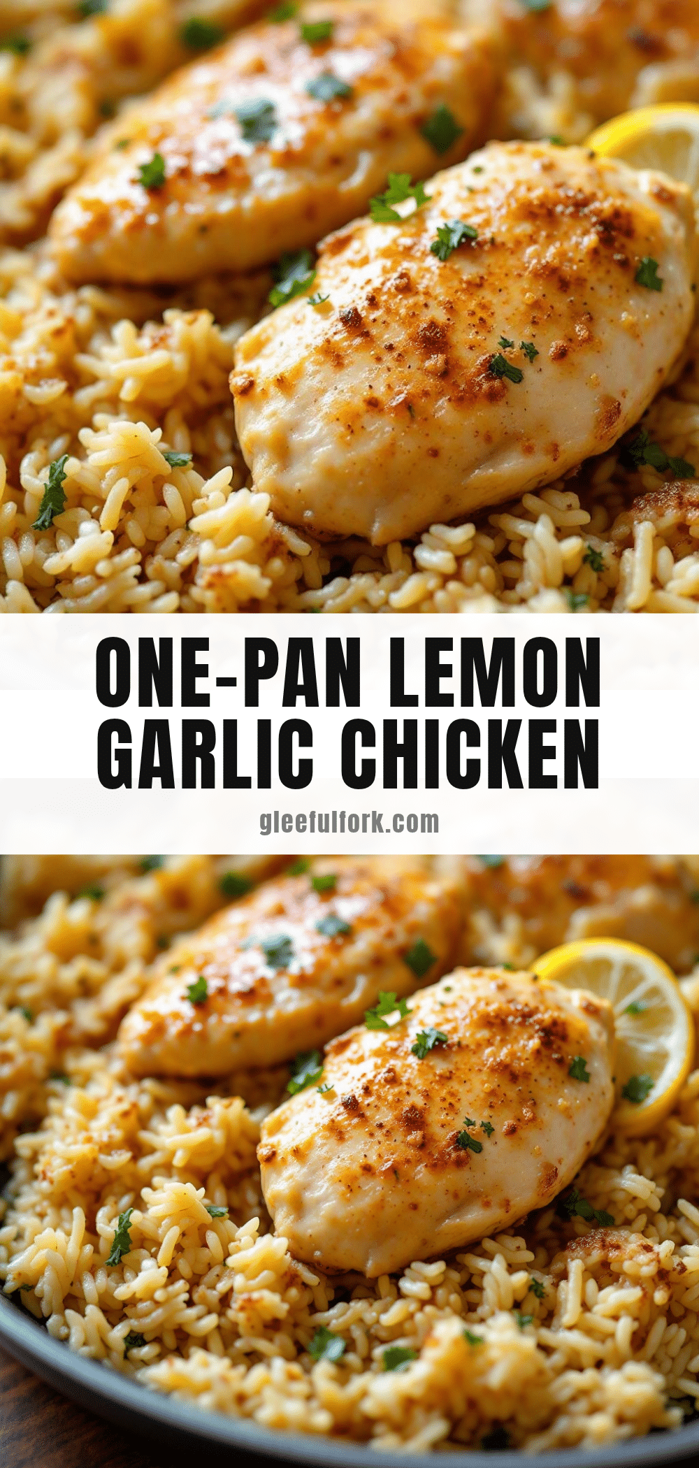 one-pan lemon garlic chicken and rice recipe