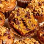 pumpkin chocolate chip streusel muffins - featured image