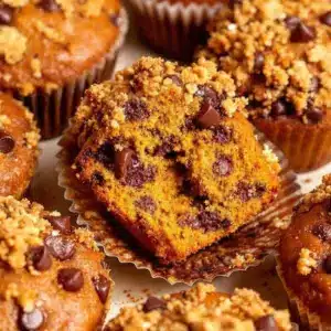 pumpkin chocolate chip streusel muffins - featured image