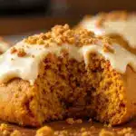 pumpkin cookies with cream cheese icing - featured image